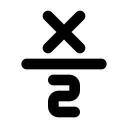 Math X Divide 2 Line Icon