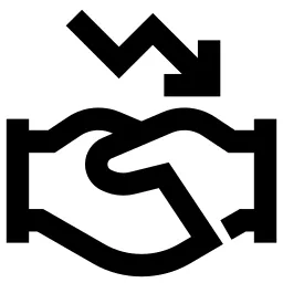 Arrow Downward Handshake Icon