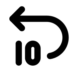 Rewind Backward 10 Line Icon