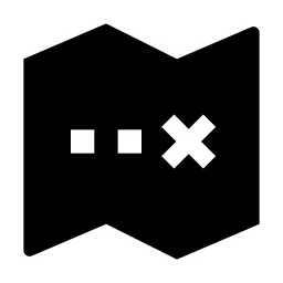 Treasure Map Fill Icon