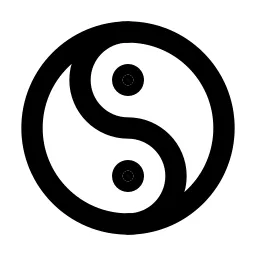 Yin Yang Line Icon