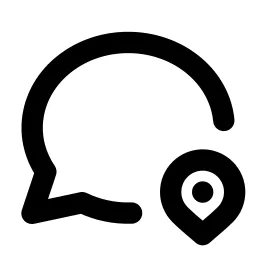 Message Circle Pin Line Icon