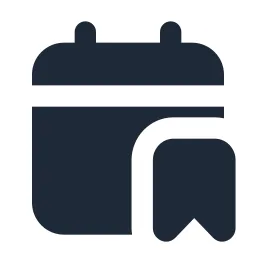 Calendar Bookmark Solid Icon