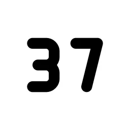 Number 37 Small Line Icon