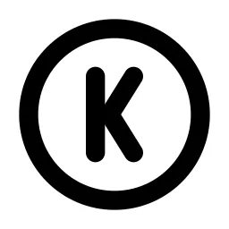 Circle Letter K Line Icon