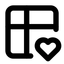 Table Heart Line Icon