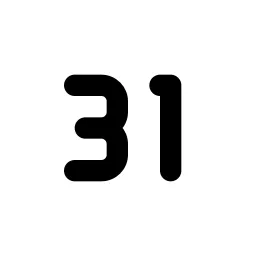 Number 31 Small Line Icon