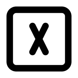 Square Letter X Line Icon