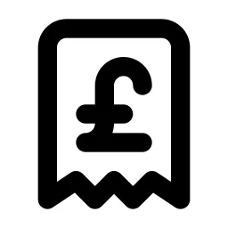 Receipt Pound Line Icon
