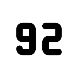 Number 92 Small Line Icon