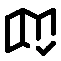 Map Check Line Icon