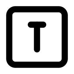 Square Letter T Line Icon