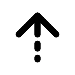 Arrow Up Dashed Line Icon