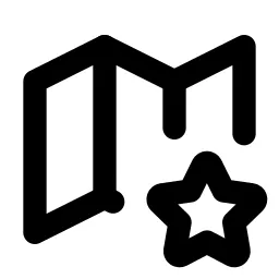 Map Star Line Icon