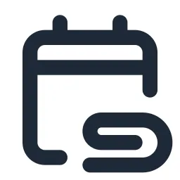 Calendar Attachment Line Icon