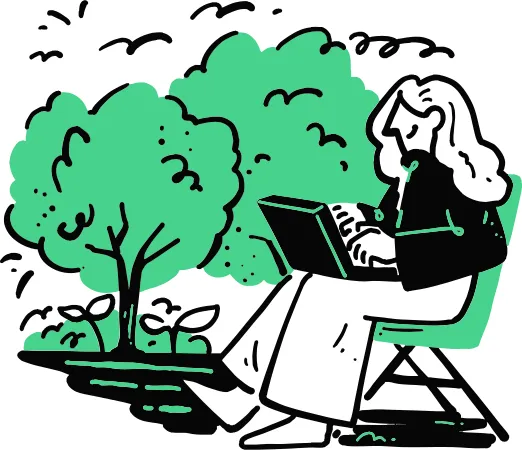 Working On Park Bench
