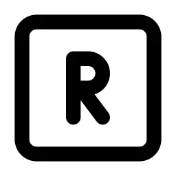 Square Letter R Line Icon