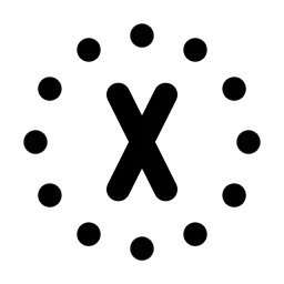 Circle Dotted Letter X Line Icon