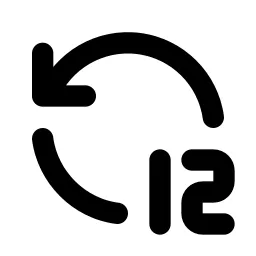 Hours 12 Line Icon