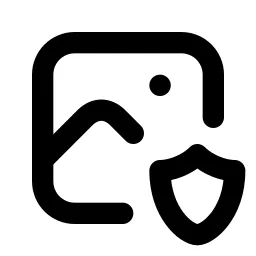 Photo Shield Line Icon
