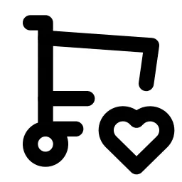 Shopping Cart Heart Line Icon