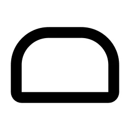 Rectangle Rounded Top Line Icon