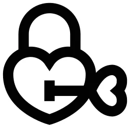 Heart Lock Key Icon