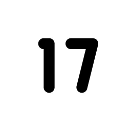 Number 17 Small Line Icon