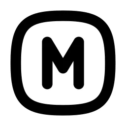 Square Rounded Letter M Line Icon
