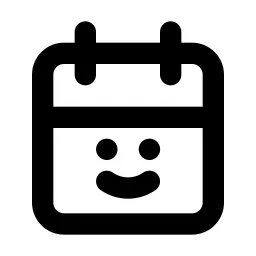 Calendar Smile Line Icon