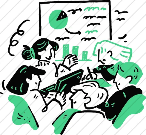 Team Discussing Charts