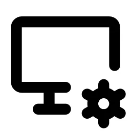 Device Desktop Cog Line Icon